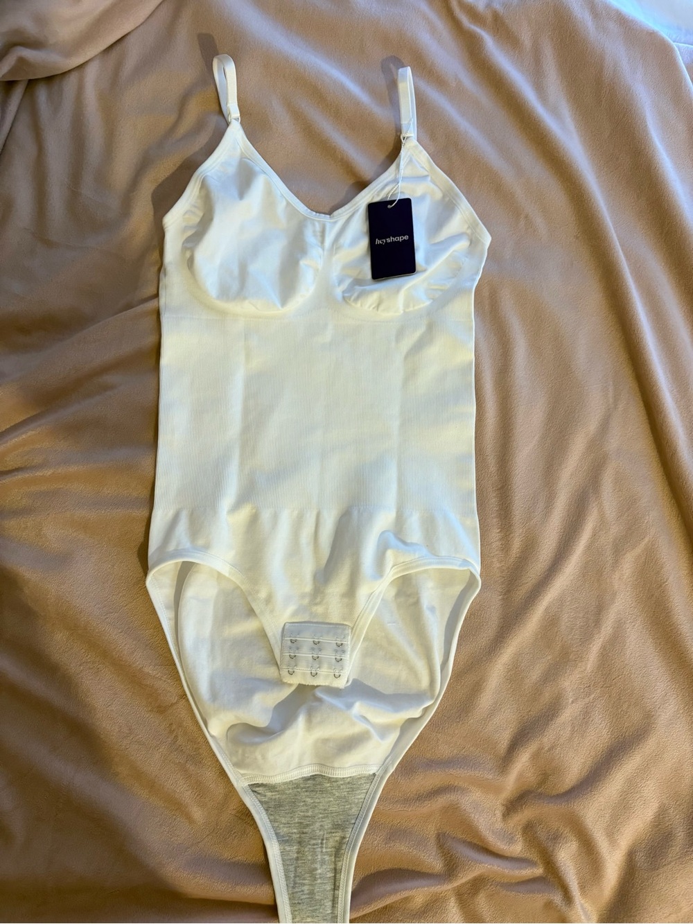 Shapewear White One-Piece Bodysuit with Adjustable Straps.  NWT